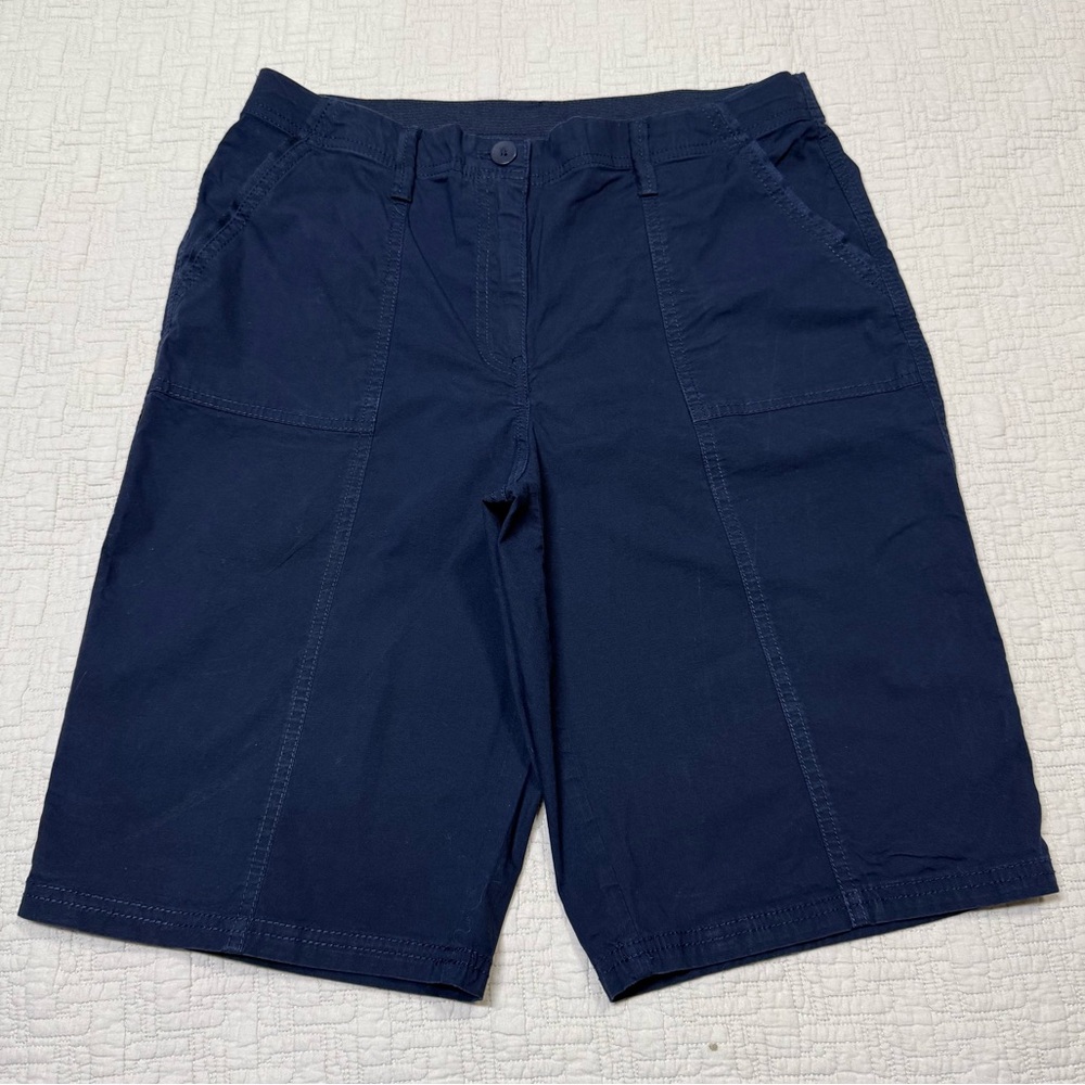 Chico's Casual Fly Front Bermuda Shorts in Blue Women's Size 0.5 (6-S)
